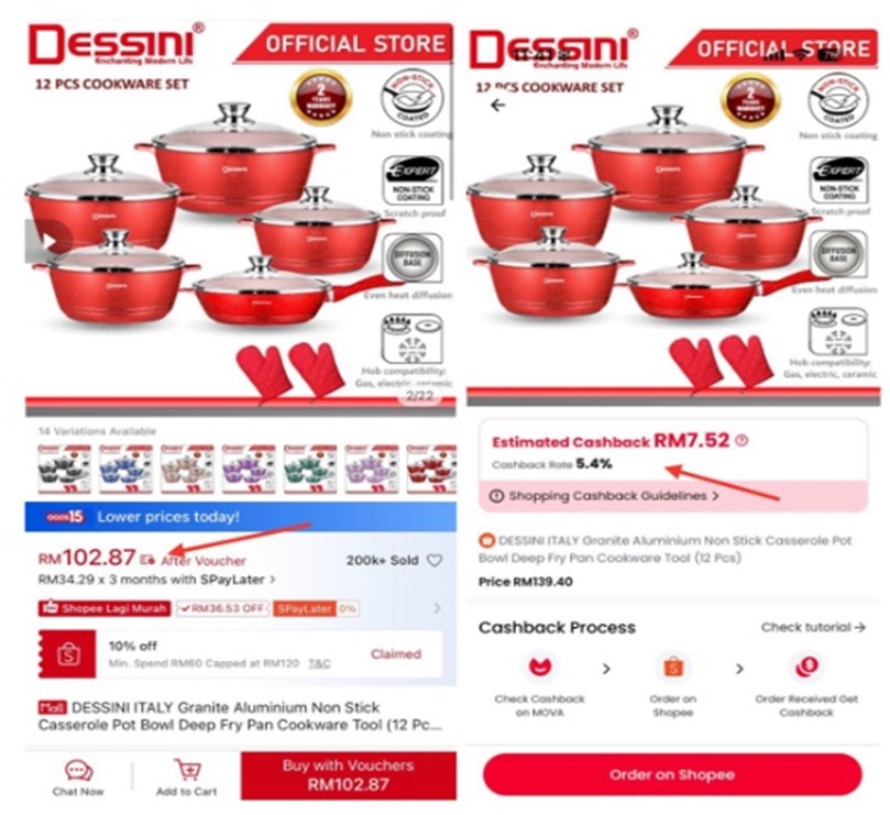 Dessini 12 Pcs Cookware Set